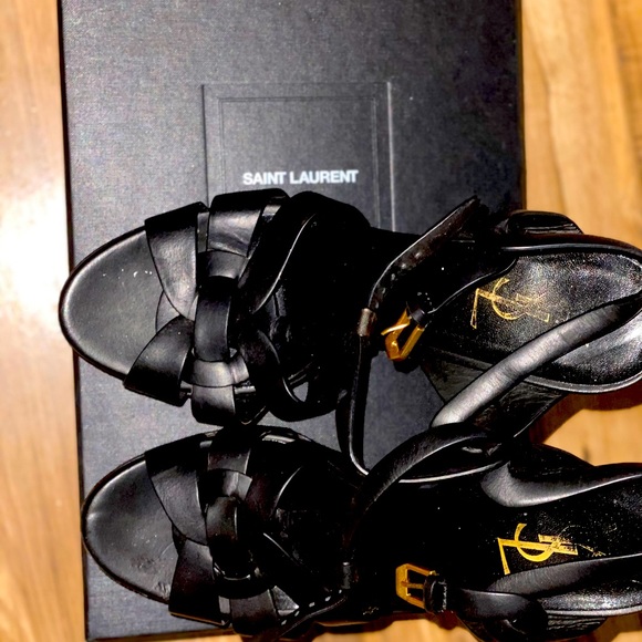 YSL BLACK LEATHER HEELS - Picture 3 of 8